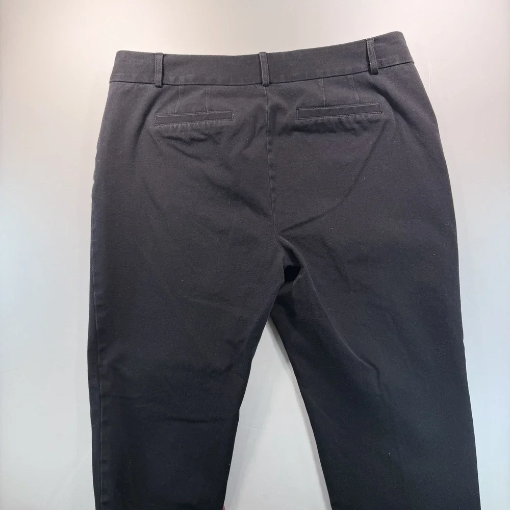 Crown & Ivy Women's‎ Chino Pant Black Straight Leg 14 Cotton Blend
